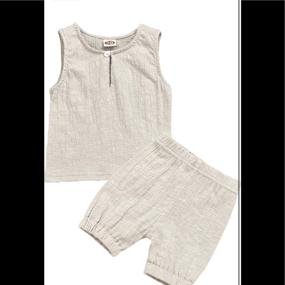 Boys/ Girls Cotton Grey Outfit Shirt + Shorts | 18-24 months
